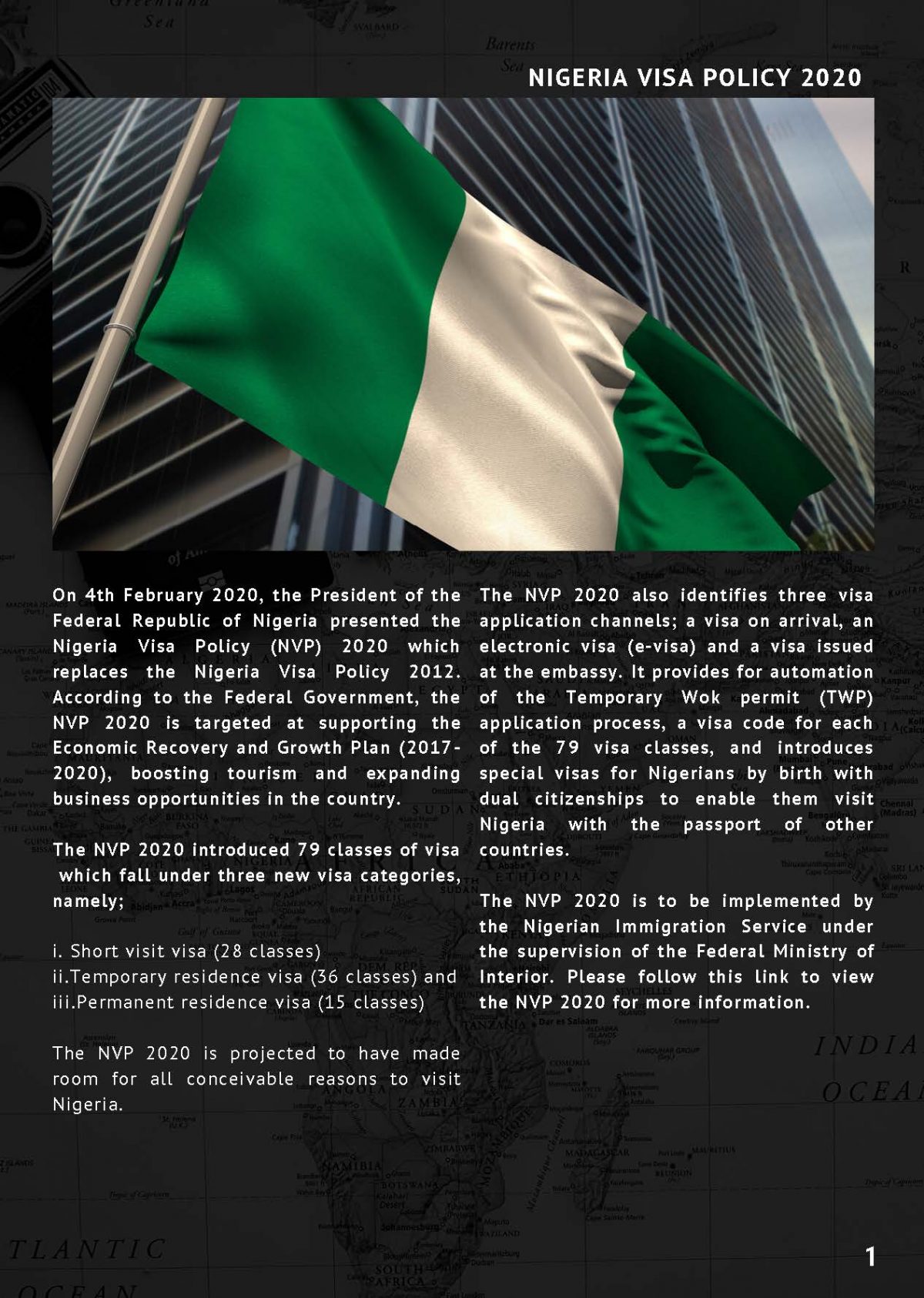 HIGHLIGHT NIGERIAN VISA POLICY 2020 LEX Legal   NIGERIA VISA POLICY 2020 Page 2 1200x1686 